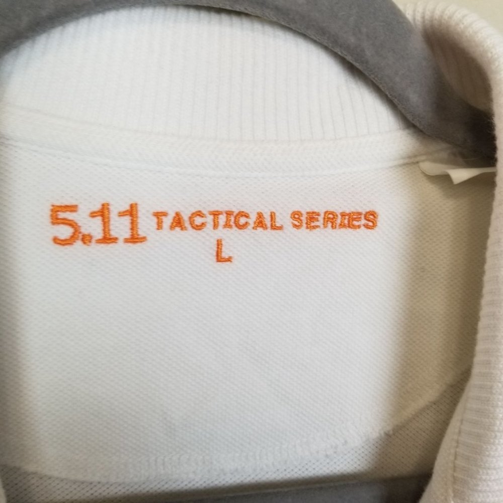 5.11 Tactical Series Mens L White Short Sleeves Po - Picture 5 of 7